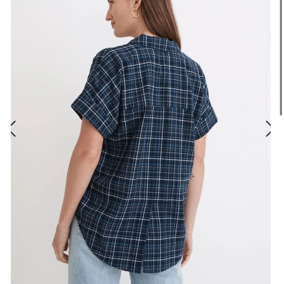 MADEWELL Swenson Popover Shirt in Morefield Plaid boxy cropped boho women’s M - Picture 8 of 12